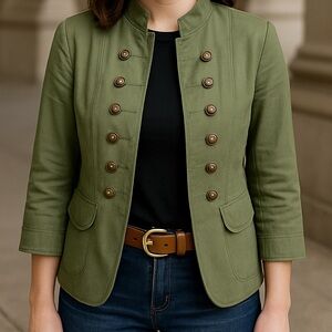 Olive Green‎ Military Style Jacket